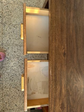 Mesa auxiliar cocina madera con dos cajones