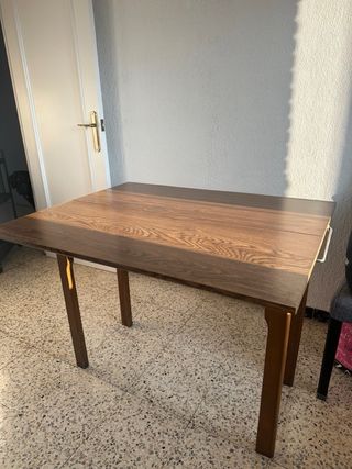 Mesa auxiliar cocina madera con dos cajones