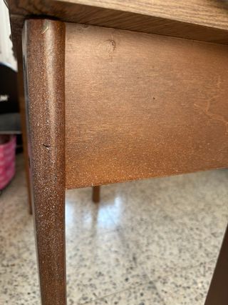 Mesa auxiliar cocina madera con dos cajones