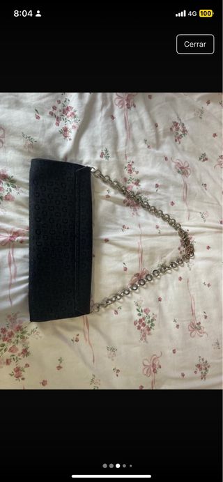 Bolso Guess Negro Vintage Cadena Metálica