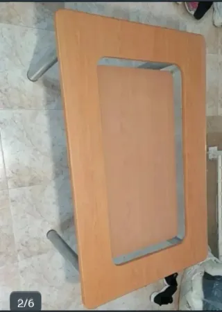 Mesa comedor madera y cristal