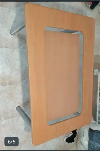 Mesa comedor madera y cristal