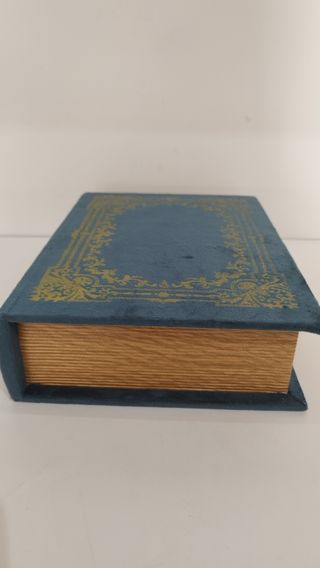 Vintiquewise Caja de almacenamiento decorativa con forma de libro, color azul