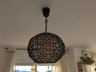 Juego de Lámparas ratan marrón