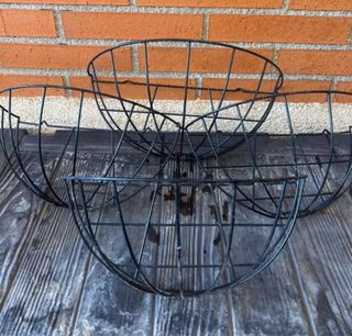 Conjunto Cestas Colgantes Metal Negro