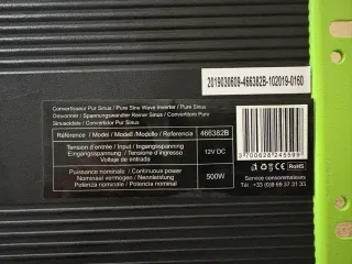 Inversor de Corriente 500W Powerlib