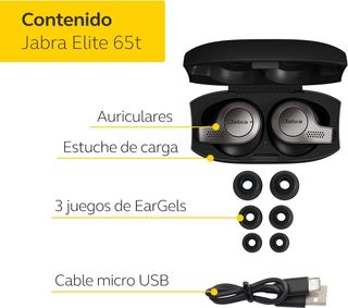 Jabra Elite 65t, Auriculares Bluetooth con Cancelación Pasiva del Ruido