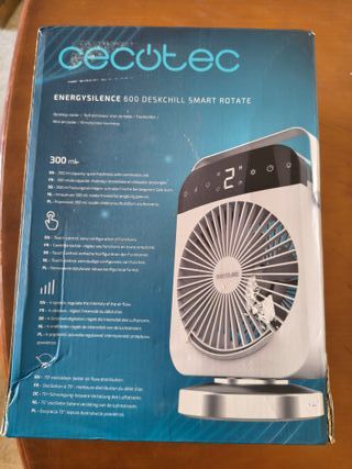 Cecotec Climatizador de Sobremesa EnergySilence 600 DeskChill Smart Rotate. 10W, Depósito 300ml, Control Táctil, Oscilación, 4 V