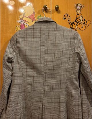 Blazer cuadros marrón y gris