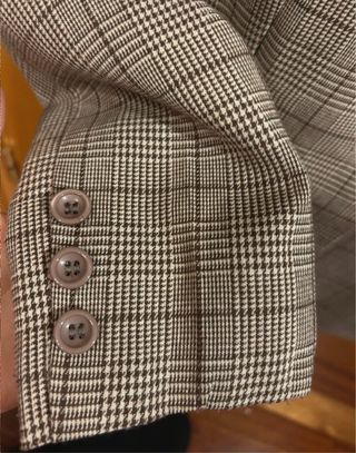 Blazer cuadros marrón y gris
