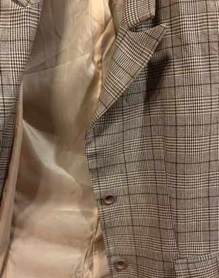 Blazer cuadros marrón y gris