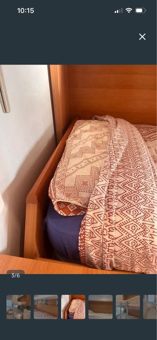 Litera 3 camas madera y metal. Se cierran