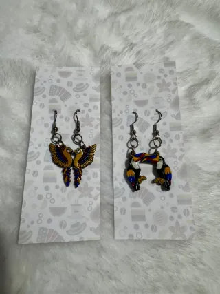 Aretes Artesanales de Colombia Madera y Color