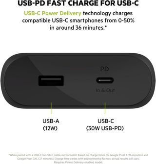 Belkin batería externa carga rápida de 20000mAh . bpb002btbk