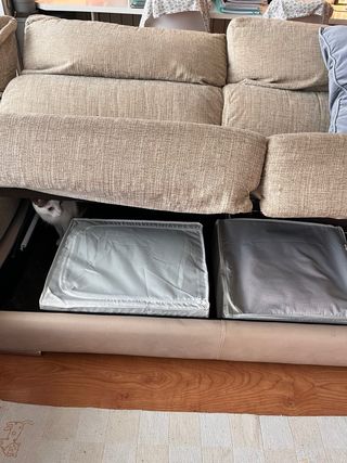 Sofá modular 4 plazas con chaise longue y almacena