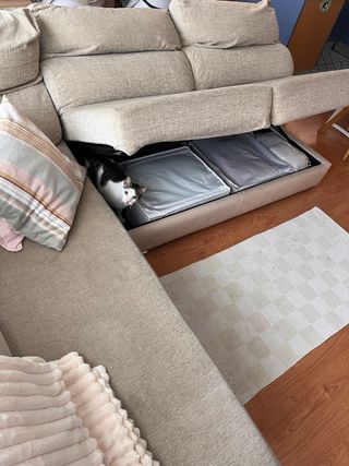 Sofá modular 4 plazas con chaise longue y almacena