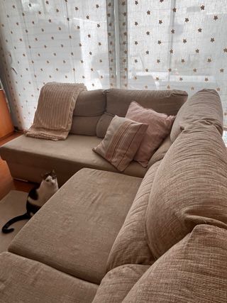 Sofá modular 4 plazas con chaise longue y almacena