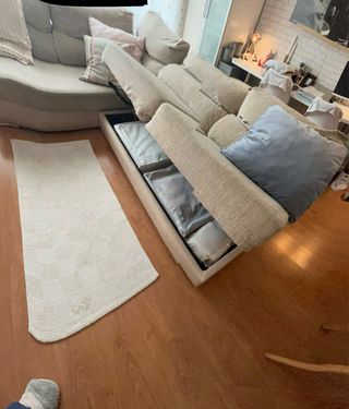 Sofá modular 4 plazas con chaise longue y almacena