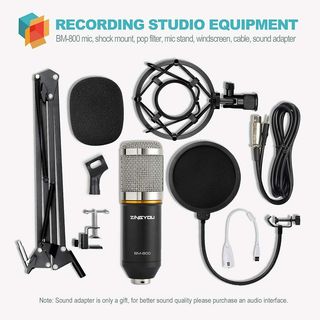 Microfono de Condensador Kit, ZINGYOU BM-800 Micro Set Estudio Profesional