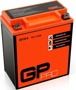 GP-PRO GB12A-A - Batería de arranque para motos, 12V, 12Ah