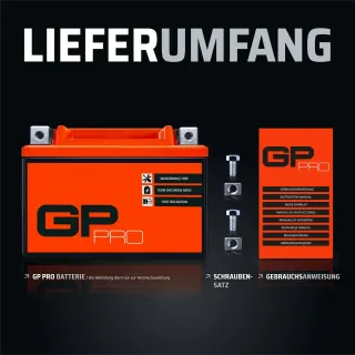 GP-PRO GB12A-A - Batería de arranque para motos, 12V, 12Ah