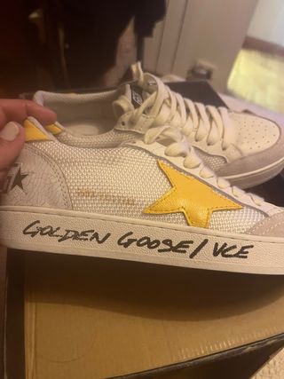 Golden Goose Deportivas Blancas y Amarillas