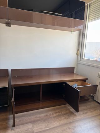 Mueble TV madera y cristal