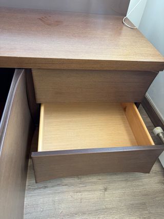 Mueble TV madera y cristal