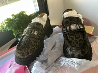 Mocasines Alma en Pena leopardo verde