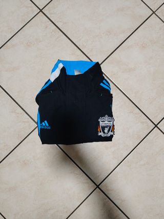 Tuta Adidas Liverpool zip blu/nera M