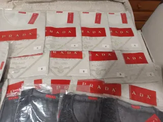 Camisetas Prada S/36/8 Gris y Blancas