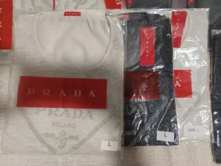 Camisetas Prada S/36/8 Gris y Blancas