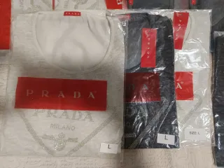 Camisetas Prada S/36/8 Gris y Blancas