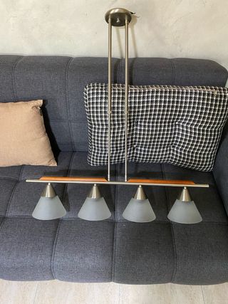 Lámpara de comedor madera y metal