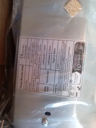 Placa de cocina a gas negra