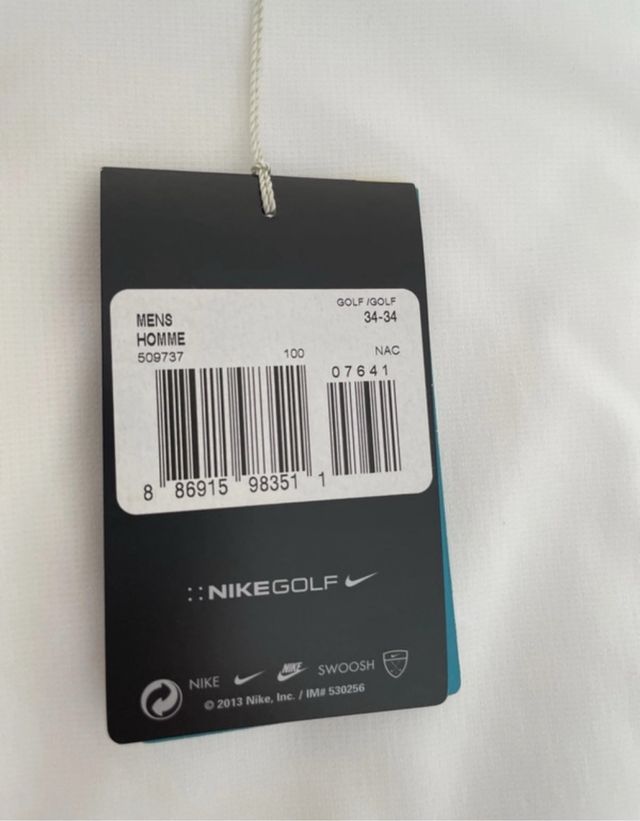 Pantalón de golf Nike Talla M Blanco