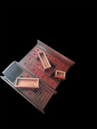 Miniatura mobiletto portagioie stile farmacia