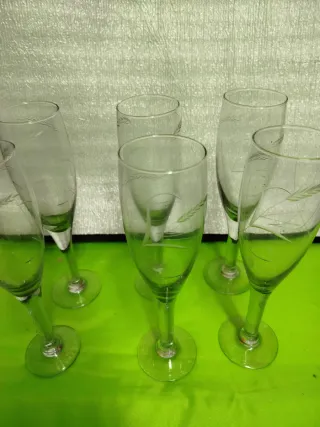 Copas de cristal vintage antiguas talladas lote 4°