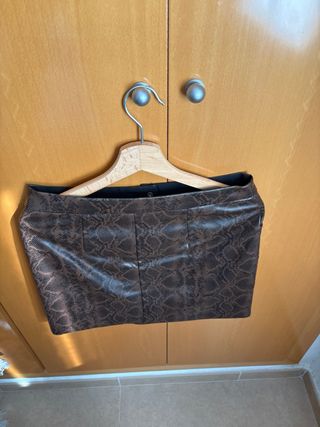 Minifalda animal print marrón