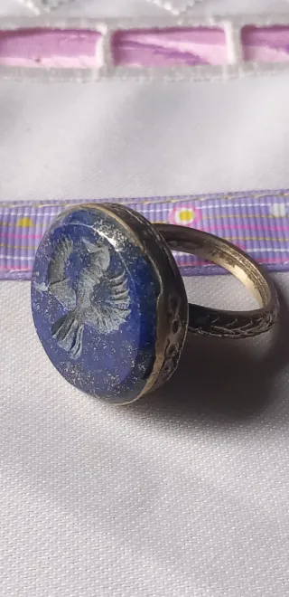 Anello sigillo lapislazzuli con aquila