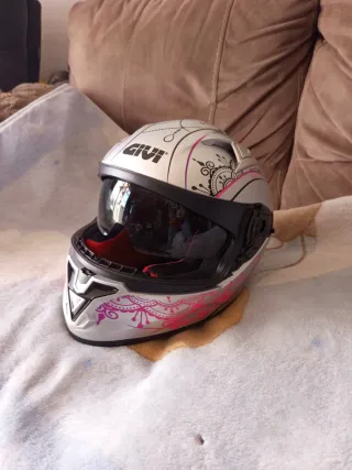 Casco Givi HPS 50.6 Plata y Rosa