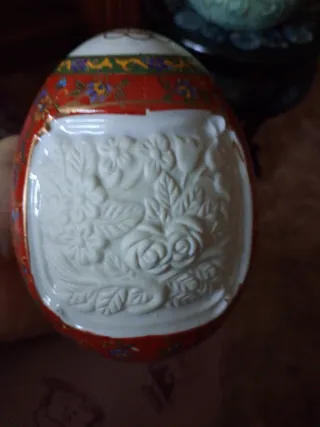 Lote figuras decorativas tipo huevo