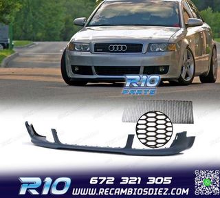 SPOILER LIP FRONTAL DELANTERO AUDI A4 S LINE 00-04 + REJILLA