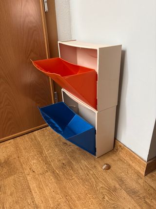 Zapatero Ikea 2 Niveles Naranja y Azul