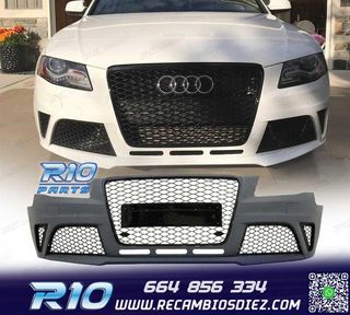 PARAGOLPES DELANTERO AUDI A4 B8 08-11 LOOK RS4 PARRILLA NEGR