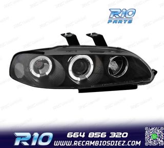 FAROS HONDA CIVIC 92-95 OJOS ANGEL FONDO NEGRO