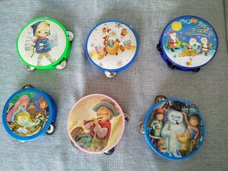 Lote 6 Panderetas Navideñas Infantiles