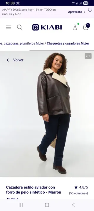 Cazadora Aviador Marrón Talla 3XL