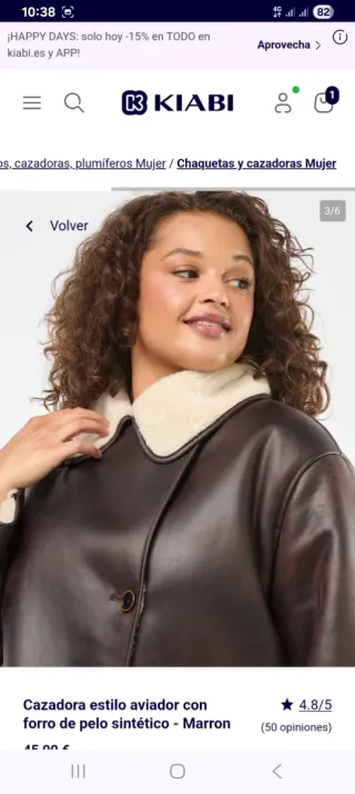 Cazadora Aviador Marrón Talla 3XL