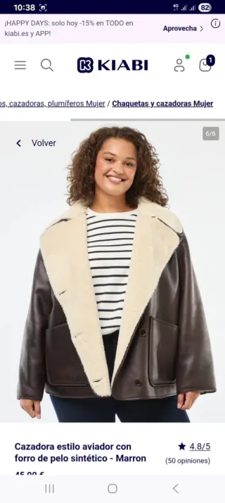 Cazadora Aviador Marrón Talla 3XL